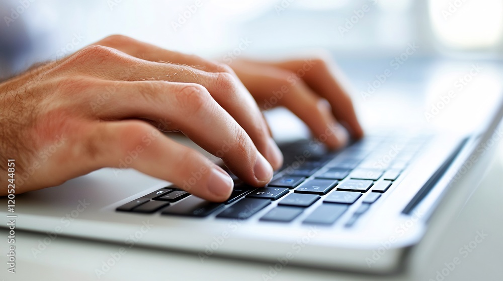 Close-up of Hands Typing on Laptop Keyboard Close-up of Hands Typing on Laptop Keyboard