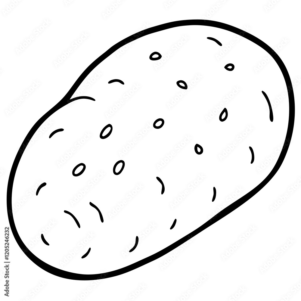 Minimal Potato Outline Vector Art Minimal Potato Outline Vector Art