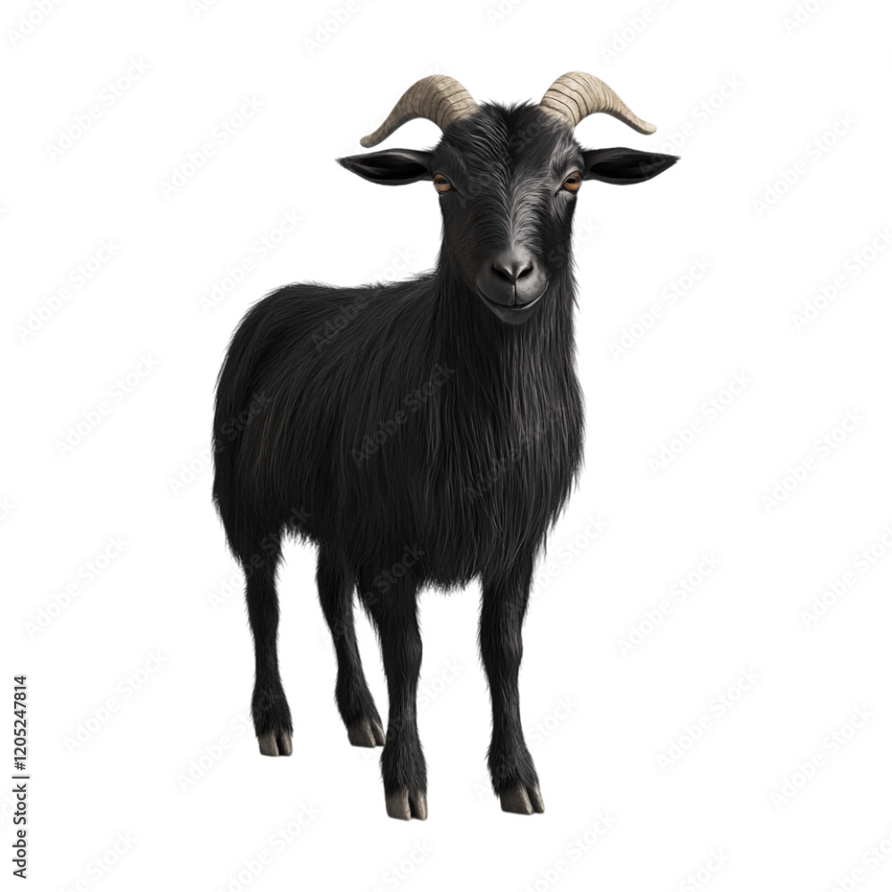 PNG Black Goat on Transparent Background PNG Black Goat on Transparent Background