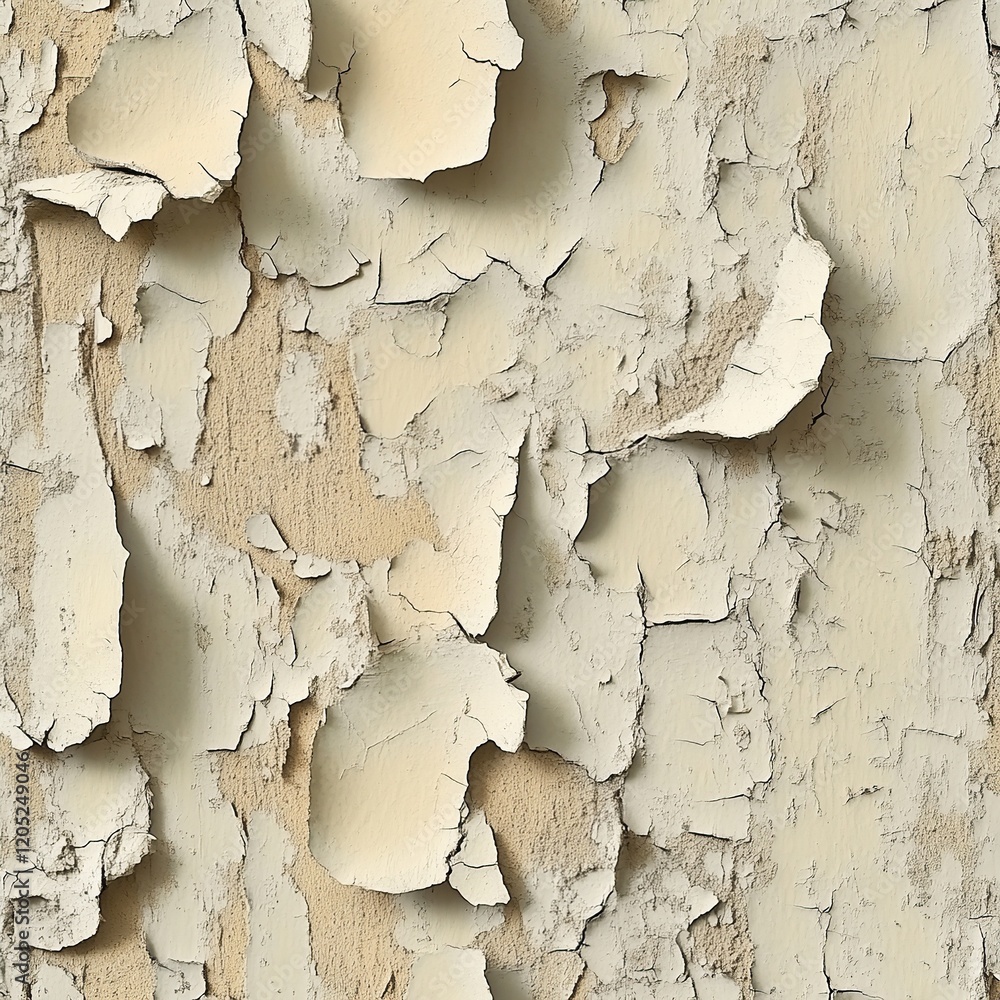 Obraz premium Cracked Paint Texture: An Abstract Study of Flaking and Peeling Surfaces, Showing Age and Decay Processes. Ideal for Backgrounds and Design Projects.