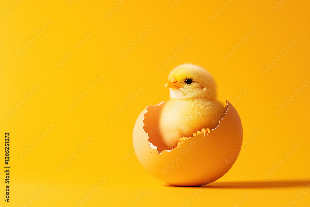 Bright and cheerful Easter-themed composition with a tiny chick and egg
Bright and cheerful Easter-themed composition with a tiny chick and egg