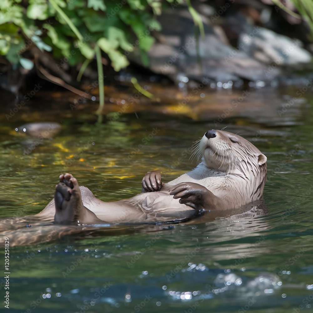 Fototapeta premium hippopotamus swimming in the water