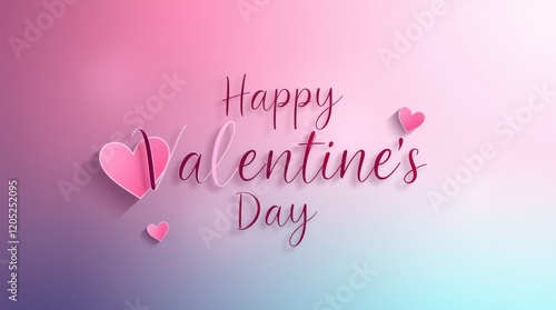 Pink Heart Shaped Valentine's Day Card with Romantic Illustrations and I Love You Text for Wedding or Holiday Celebrations