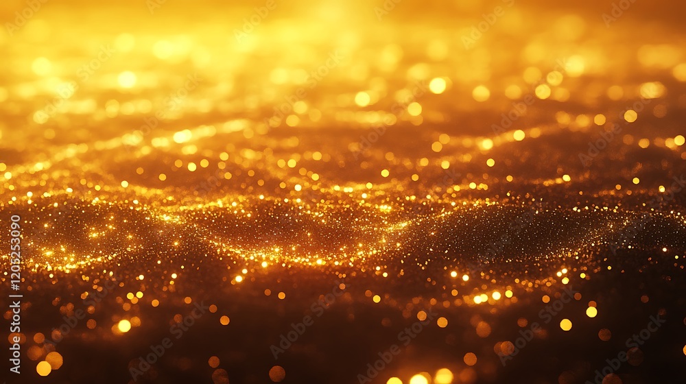 Naklejka premium A glowing desert landscape with golden sands shimmering at sunset