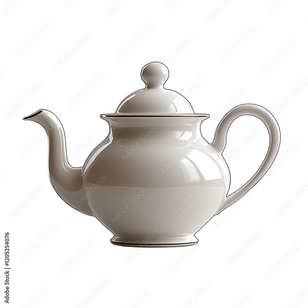 Elegant White Porcelain Teapot with Gold Trim Perfect for Afternoon Tea or Kitchen Decor Elegant White Porcelain Teapot with Gold Trim Perfect for Afternoon Tea or Kitchen Decor