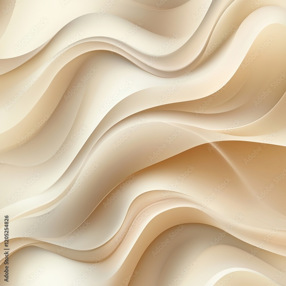 Obraz premium Abstract Beige Waves Flowing Seamlessly, Elegant Curves Create a Calming Visual Experience, Perfect for Backgrounds or Design Elements. Ideal for Presentations, Websites & More.