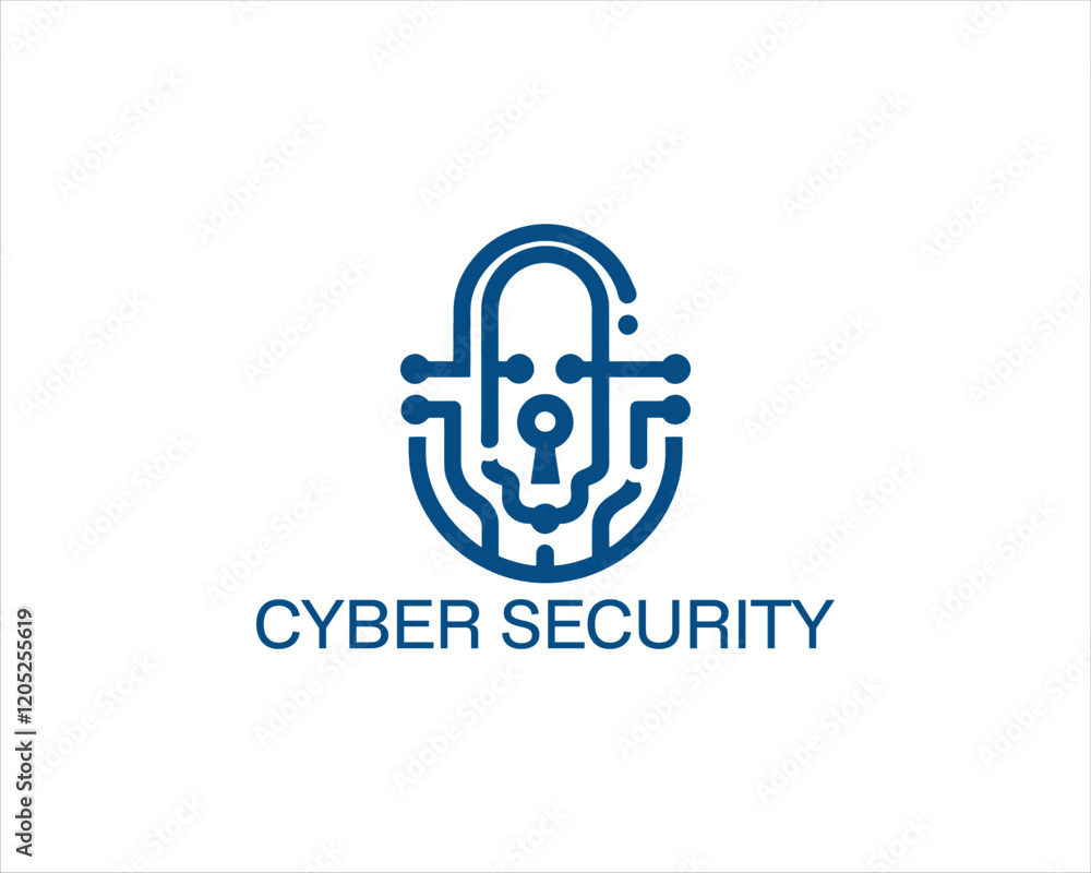 Obraz premium Cyber security logo icon symbol vector illustration. Modern cyber security logo Template.