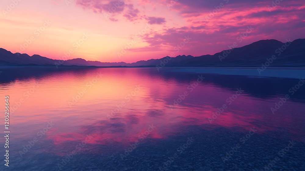 Fototapeta premium Sparkling desert sands reflecting the rich hues of sunset