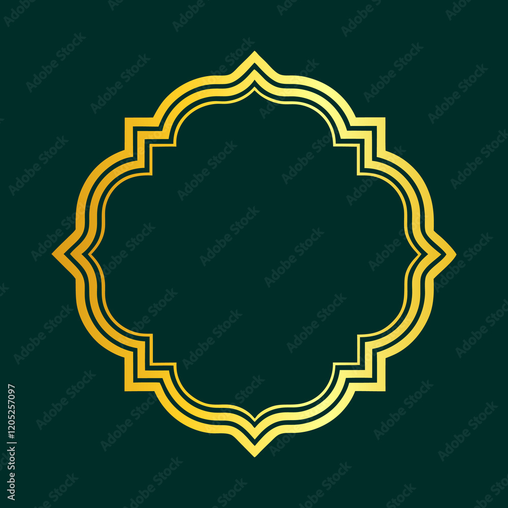 Golden double outline Islamic Ramadan frame design free download Golden double outline Islamic Ramadan frame design free download