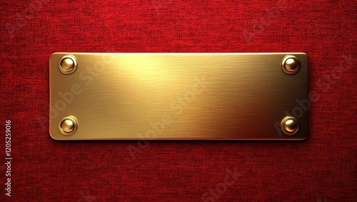 Wallpaper Mural Red background, golden metal plate with texture, 3D rendering, realistic style Torontodigital.ca