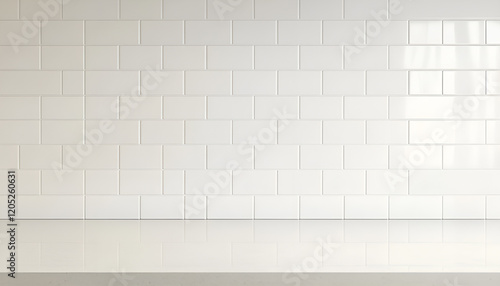 Wallpaper Mural Empty white laminated surface over blurred square ceramic tile wall Torontodigital.ca