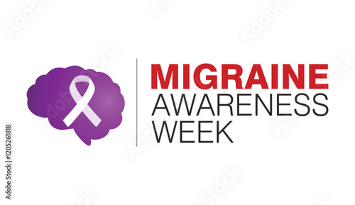 Migraine awareness week logo. Vector illustration. Migraine Concept.
