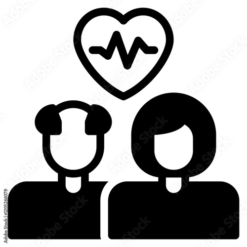Health Monitoring Icon for Couples