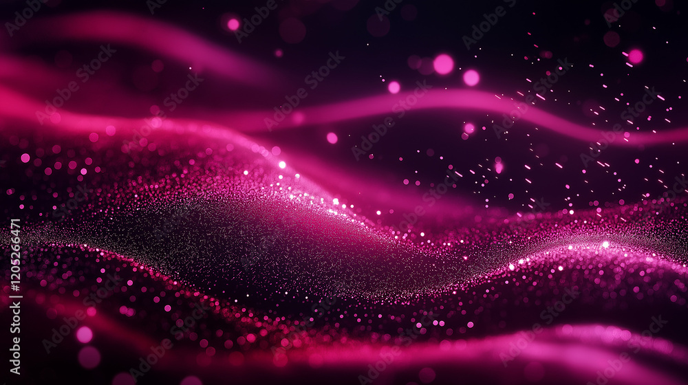 Fototapeta premium Romantic Abstract Pink Glow with Bokeh and Dreamy Light in the Dark Valentine's day background