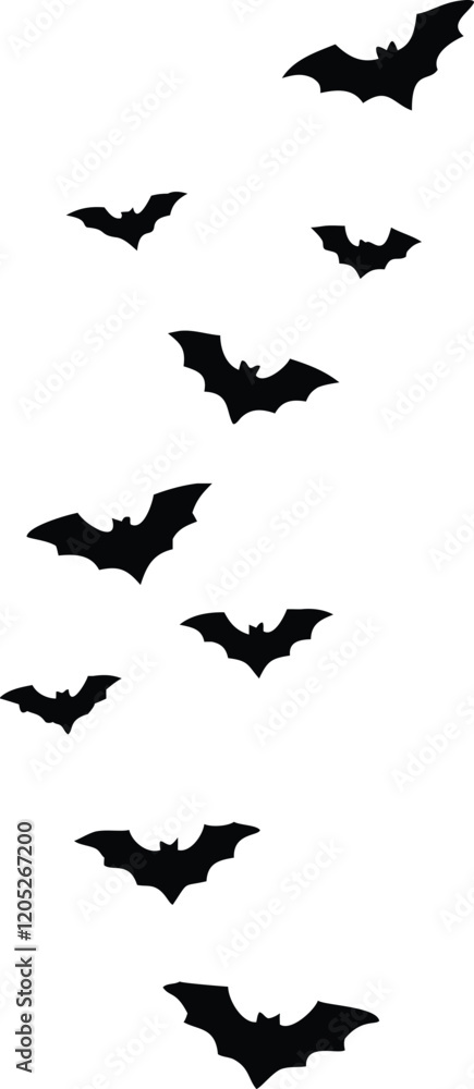 Naklejka premium A set of Halloween bat silhouette vector
