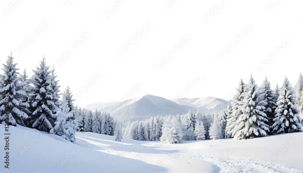 Naklejka premium Winter snow landscape Png Image