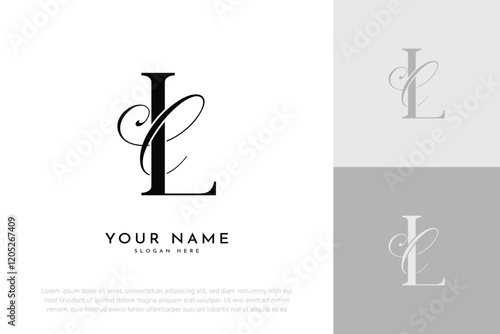 LC CL initial letter handwriting wedding monogram logo