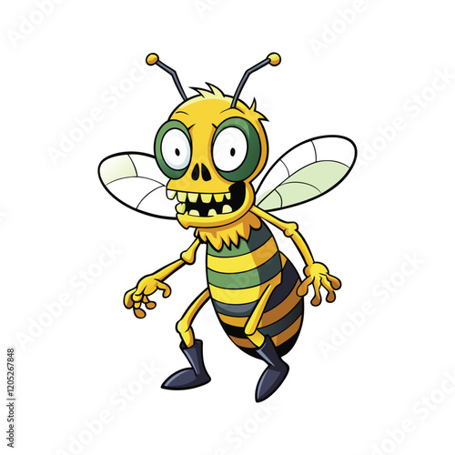 A zombie honey bee vector cartoon illustration