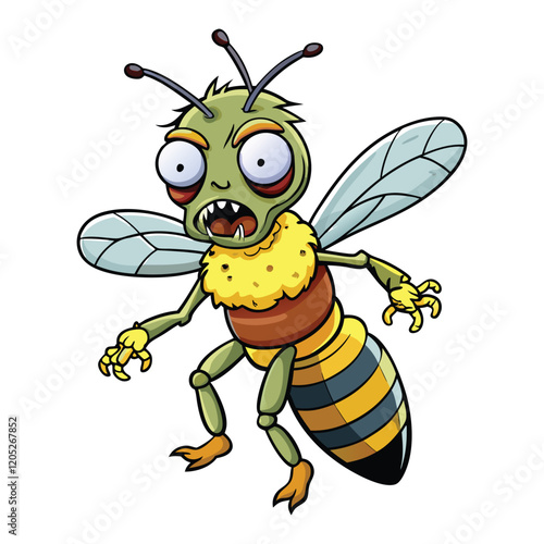 A zombie honey bee vector cartoon illustration