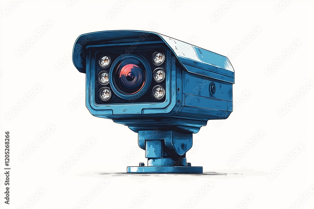 Surveillance Camera: A Detailed Illustration of a Security Device Surveillance Camera: A Detailed Illustration of a Security Device