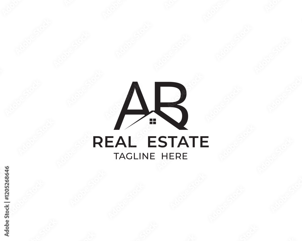 Letter AB and real estate logo design Letter AB and real estate logo design