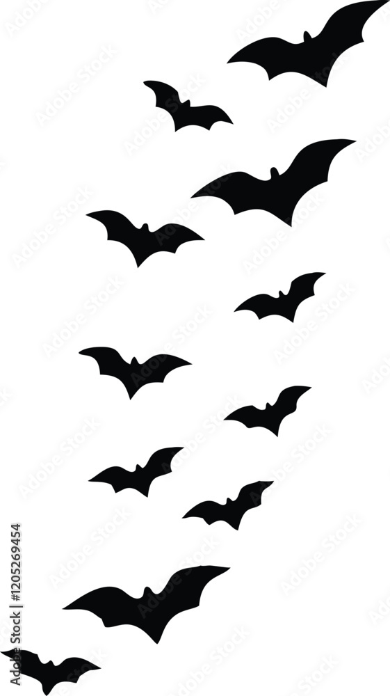Naklejka premium A set of Halloween bat silhouette vector