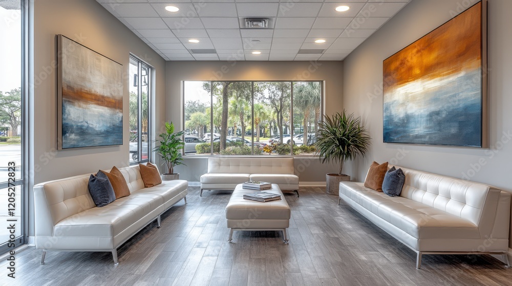 Fototapeta premium Modern waiting area with natural light