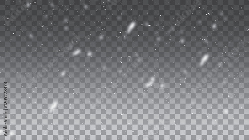 Christmas background with snowflakes. Snow flakes with wind, snow background. Snow storm effect, Heavy snowfall,