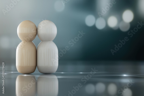 wooden figures - couple and partnership concept photo