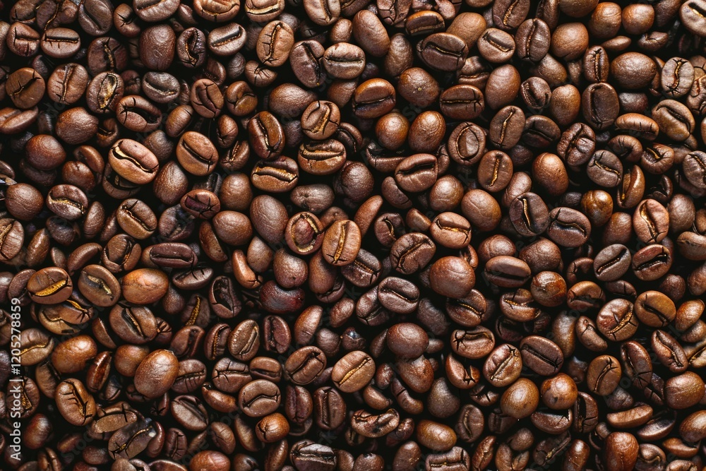 Obraz premium Image of Big pile of fresh roasted coffee beans. Professional photo for food blog
