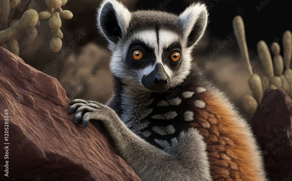 Curious Lemur Portrait Curious Lemur Portrait
