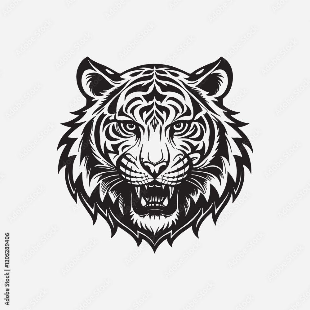 Discover a stunning tiger head silhouette design, perfect for logos, apparel, tattoos, and digital projects. High-quality, versatile vector art for bold and creative statements. Discover a stunning tiger head silhouette design, perfect for logos, apparel, tattoos, and digital projects. High-quality, versatile vector art for bold and creative statements.