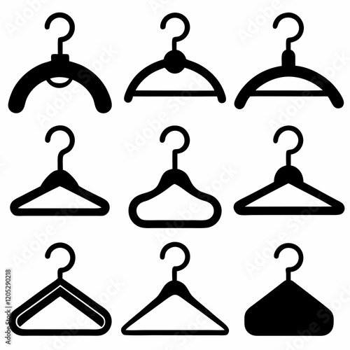 Variety of Stylish Clothing Hangers in Black and White