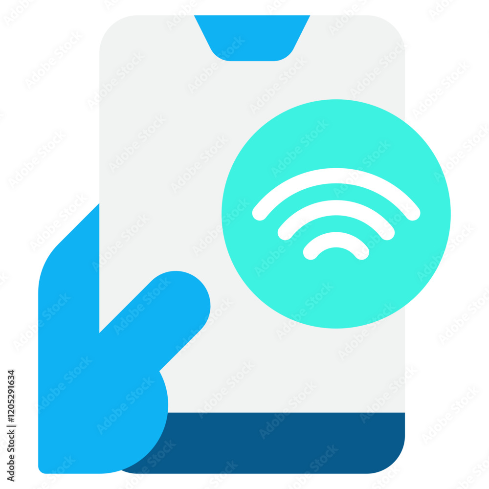 Smartphone With Wi-Fi Connectivity Icon Smartphone With Wi-Fi Connectivity Icon
