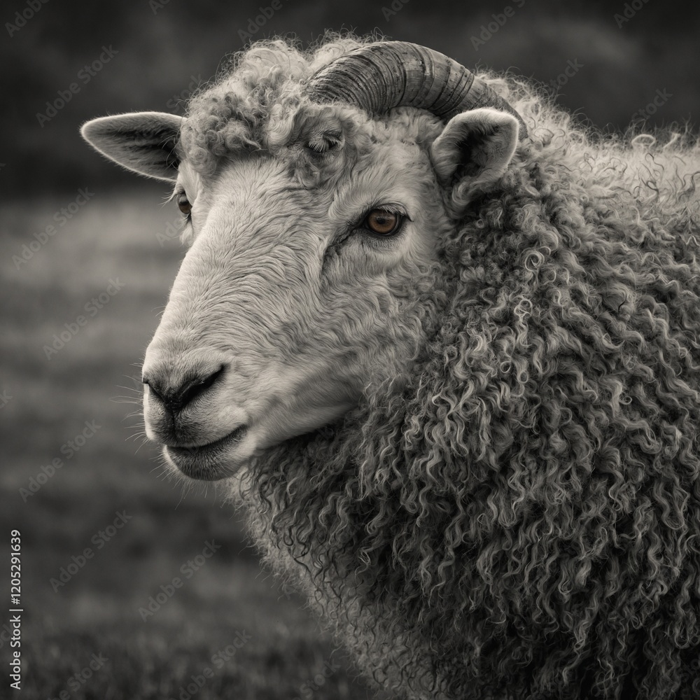 A highly detailed pencil drawing of a sheep. A highly detailed pencil drawing of a sheep.