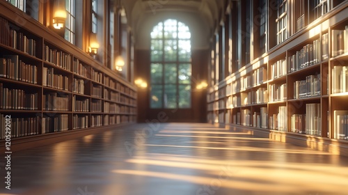 Wallpaper Mural A blurred background of an empty library with books Torontodigital.ca
