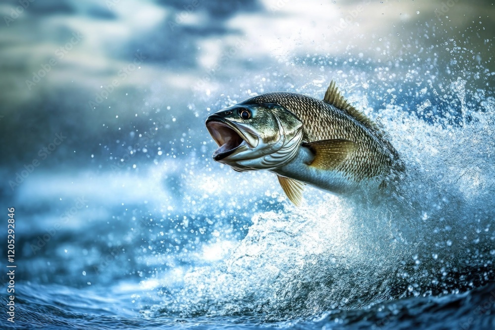 Fototapeta premium Jumping fish out of water