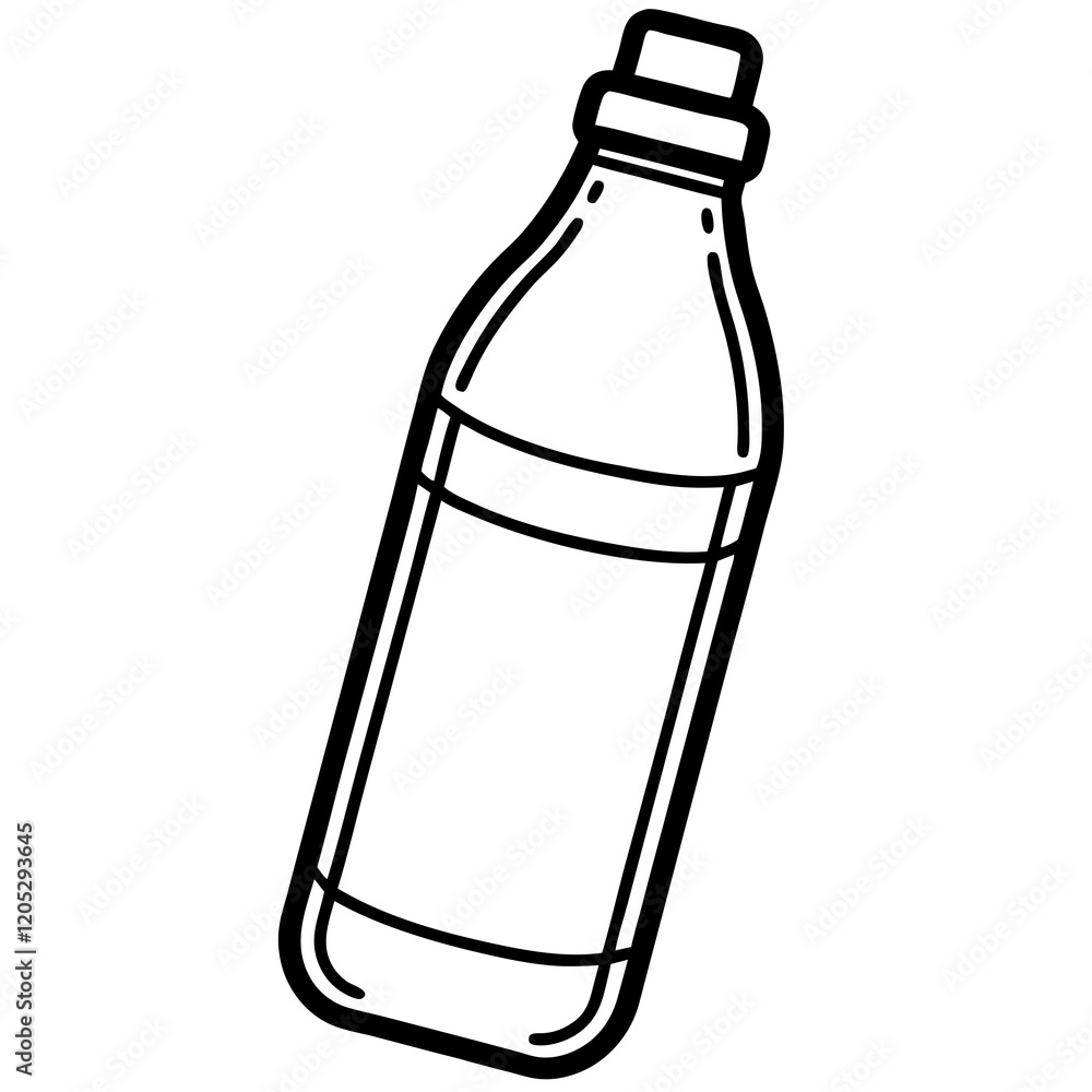 Sleek and Minimal Water Bottle Line Art Sleek and Minimal Water Bottle Line Art