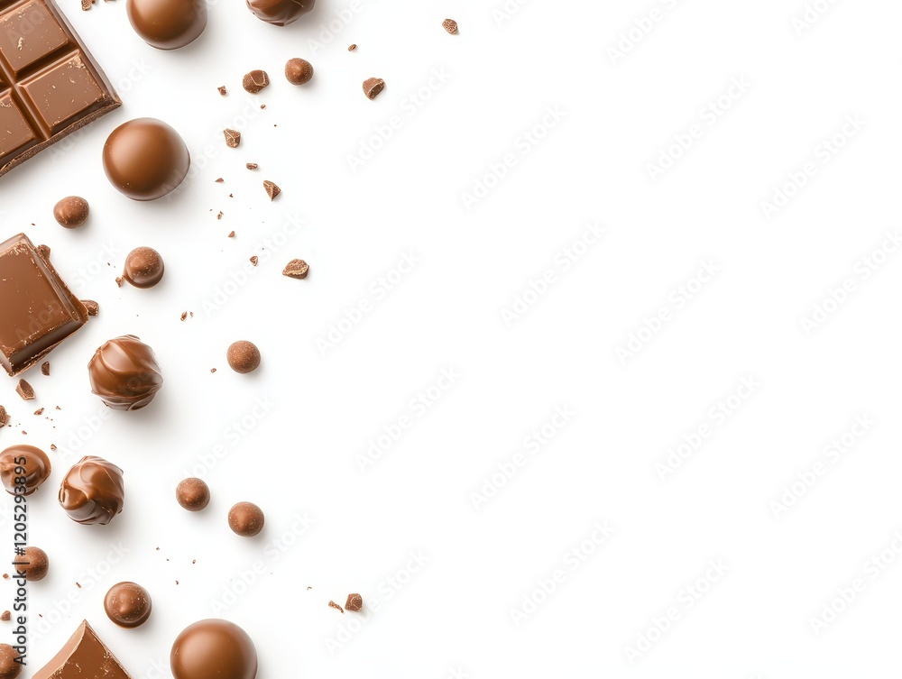 Obraz premium Exquisite chocolates on pristine white background, sweet treat for every occasion