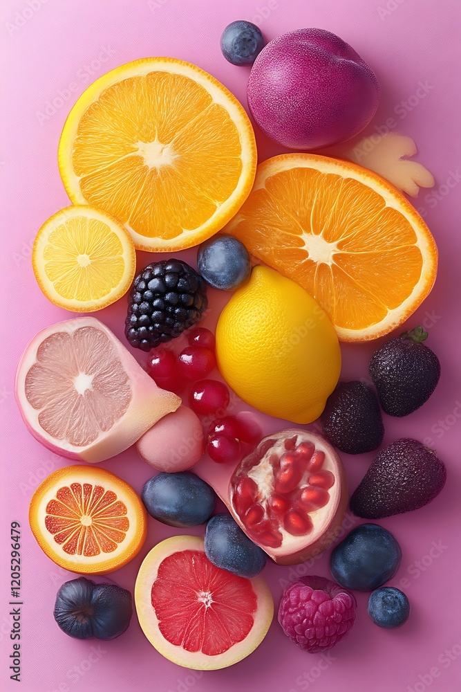 Vibrant Fruit Still Life: A Colorful and Joyful Composition Vibrant Fruit Still Life: A Colorful and Joyful Composition