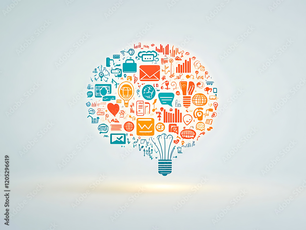 Fototapeta premium Creative ideas and innovation concepts digital environment infographic design modern viewpoint brainstorming visuals