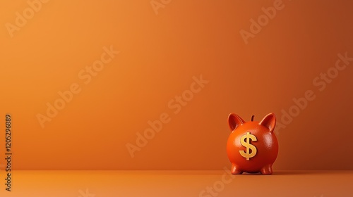 A vibrant orange piggy bank with a dollar sign, symbolizing savings and financial planning.