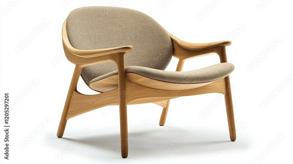 Scandinavian-style chair crafted with light wood, rounded edges, and a minimalist design, blending functionality and warmth Scandinavian-style chair crafted with light wood, rounded edges, and a minimalist design, blending functionality and warmth