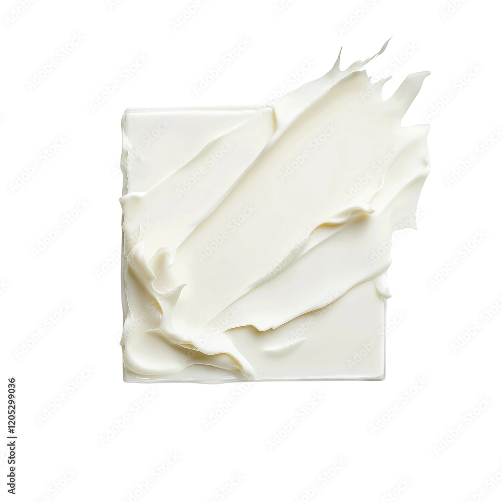 Naklejka premium Creamy texture spread over a white background transparent background isolated png