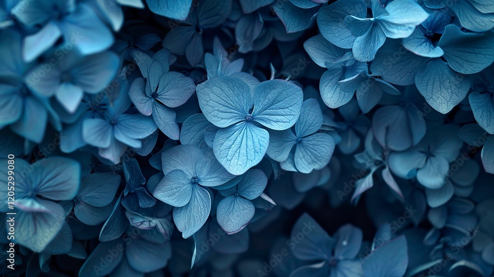 A photo of a cluster of hydrangeas. A photo of a cluster of hydrangeas.