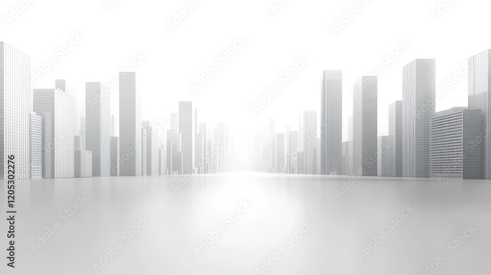 Fototapeta premium Modern Cityscape: A Minimalist Architectural Vision
