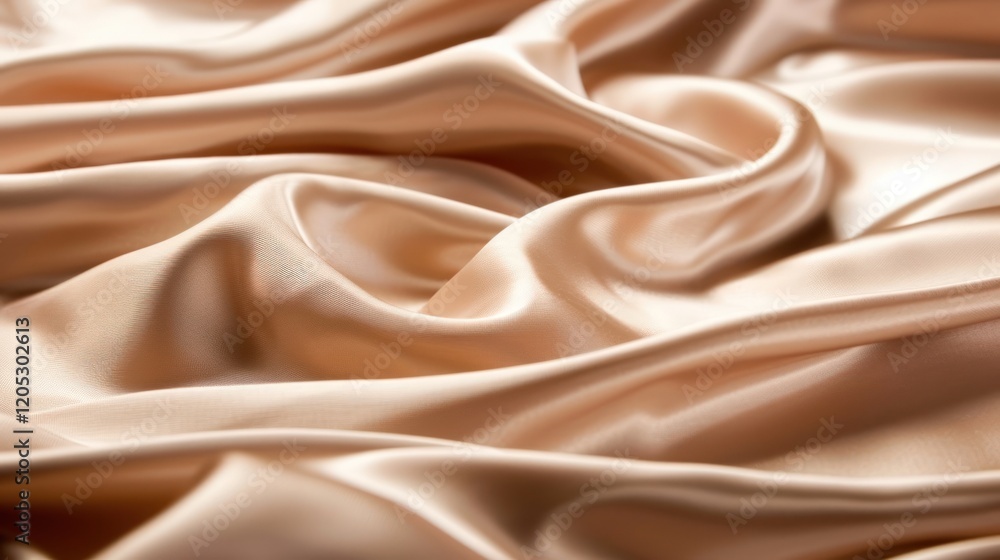 Obraz premium Elegant Draped Beige Silk Fabric Texture