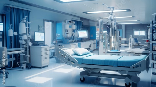 A photo of a hospital ICU room.