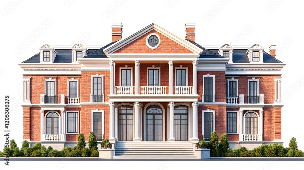 Fototapeta premium High Quality Luxury House In White Background
