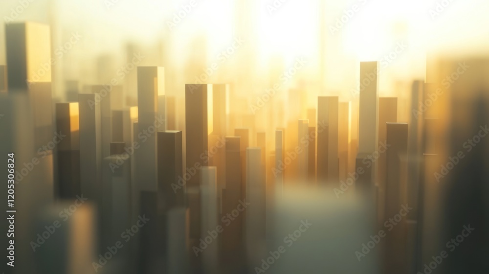 Fototapeta premium Golden Hour Metropolis: A Sunrise Cityscape